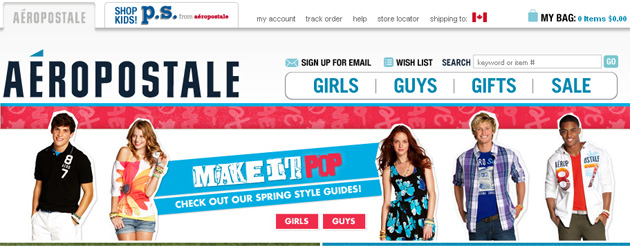 Aéropostale Teen and Kids Clothing online Store