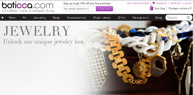 Boticca online Jewelry