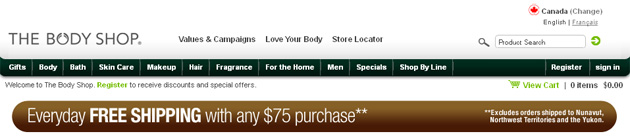 The Body Shop online store