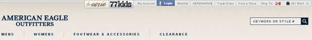 American Eagle Outfitters Online store