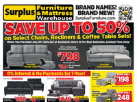Preview of Surplus Furniture & Mattress Warehouse - Calgary, Edmonton - Flyer Specials