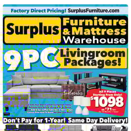 Surplus Furniture & Mattress Warehouse - Winnipeg, Brandon - Flyer Specials