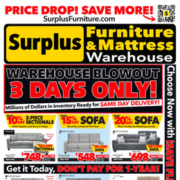 Surplus Furniture & Mattress Warehouse - Sault Ste Marie and Thunder bay - Weekly Flyer Specials