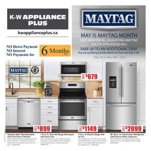 K-W Appliance Plus - May is Maytag Month