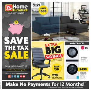 Home Furniture - Save the Tax Sale