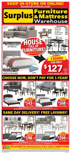 Surplus Furniture and Mattress Warehouse (AL,MB) - House Full Of Furniture
