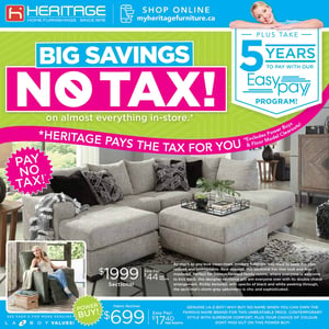 Heritage Furniture - Big Savings NO TAX !