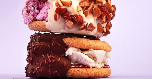 Peanut butter cookie ice cream sandwiches