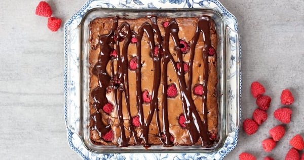 Lactose free raspberry brownies