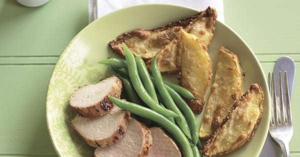 One-Pan Roast Pork with Parmesan Fries