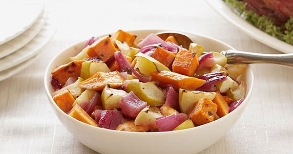 Balsamic Roasted Sweet Potatoes & Apples