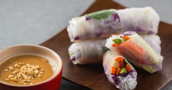 Spring Rolls with Coconut Peanut Sauce