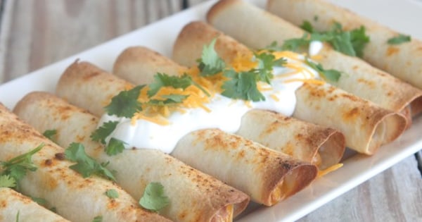 Bean and Cheese Baked Taquitos