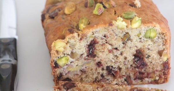 Chocolate Chip Pistachio Banana Bread