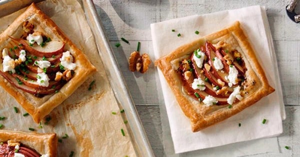 Puff Pastry Pear and Goat Cheese Bites