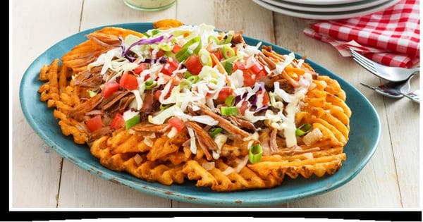 Pulled Pork Spicy Lattice Nachos