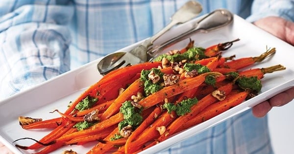 Roasted Carrots with Carrot Top Pesto