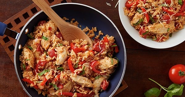 20-Minute Basil, Chicken & Tomato Rice