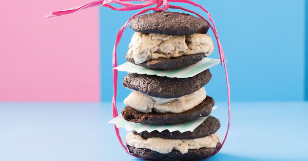 Guilt-free chocolate and coffee 'nice cream' sandwiches