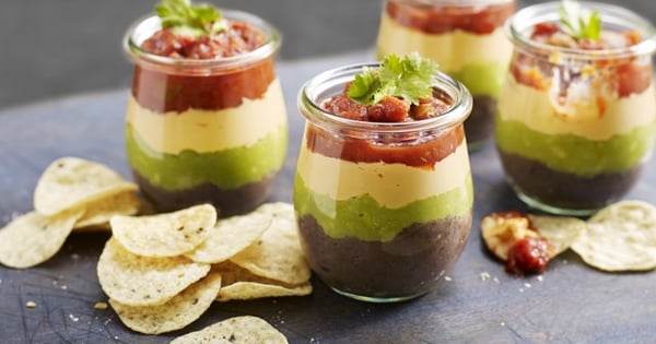 Layered Dip in a Cup