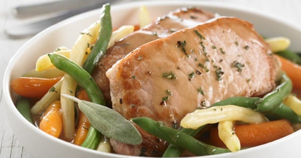 Pork Chops and Orleans Style Vegetables