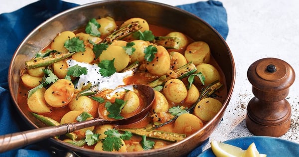 Okra and potato curry