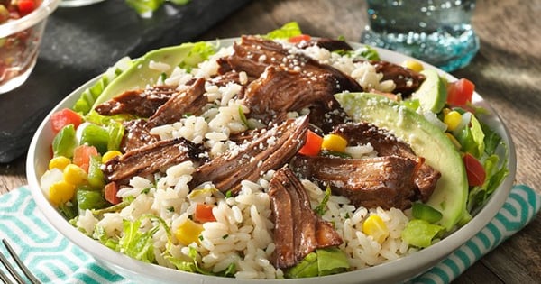 Beef Burrito Bowl with Cilantro Rice