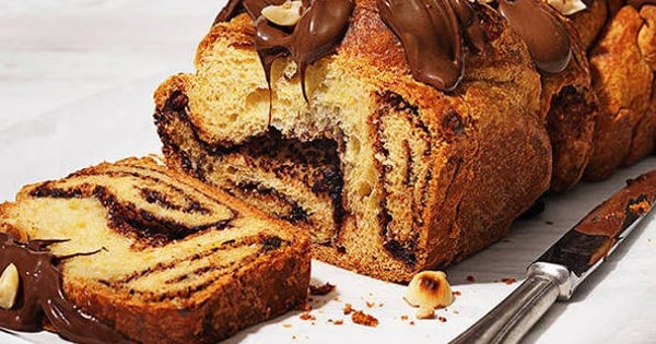 Giant chocolate croissant loaf