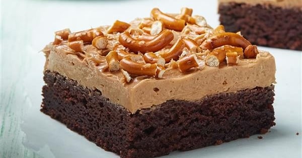 Whipped Peanut Butter Pretzel Brownies