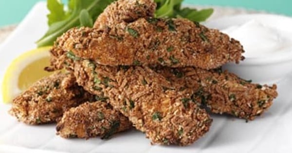 Spicy Crumbed Chicken Strips With Zesty Lemon Dip