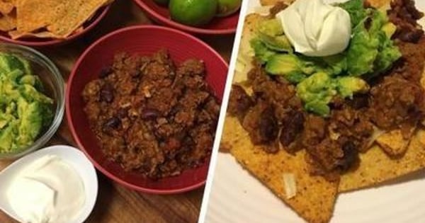Homemade Beef Nachos with Avocado Salsa