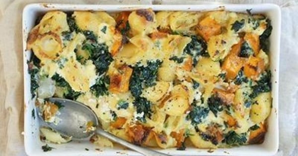 Pumpkin, Pasta and Spinach Bake