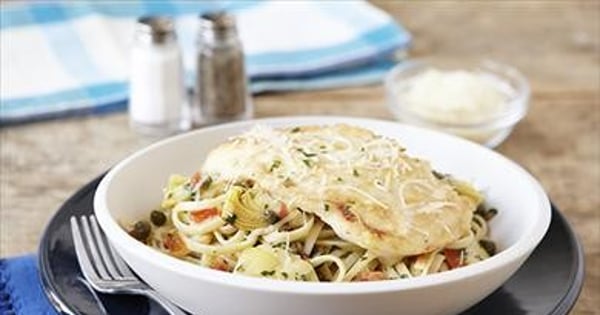 Parmesan Chicken and Artichoke Linguine