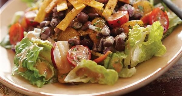 Black Bean Salad with Honey Peanut Dressing