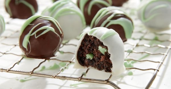 Mint Chip Brownie Bombs