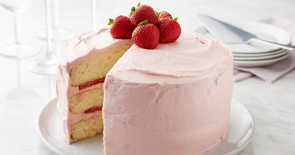 Strawberry Frosted Layer Cake