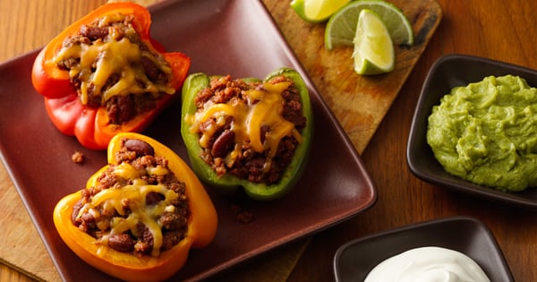 Mexican Beef and Bean Stuffed Peppers