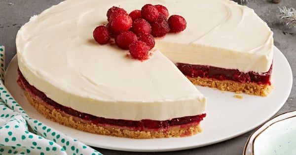 No-Bake Cranberry-White Chocolate Cheesecake