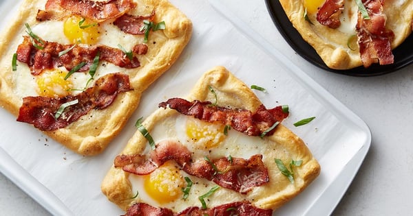 Bacon and Egg Crescent Squares