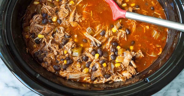 Slow Cooker Shredded Chicken Chili