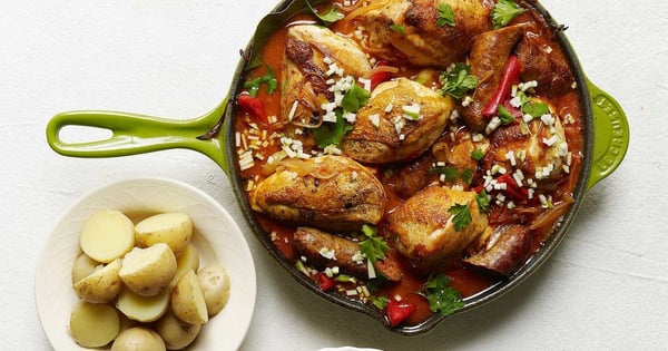 Basque Braised Chicken With Peppers (Chicken Basquaise)