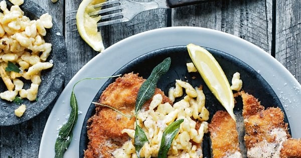 Chicken and Caraway Schnitzel With Buttermilk Spaetzle
