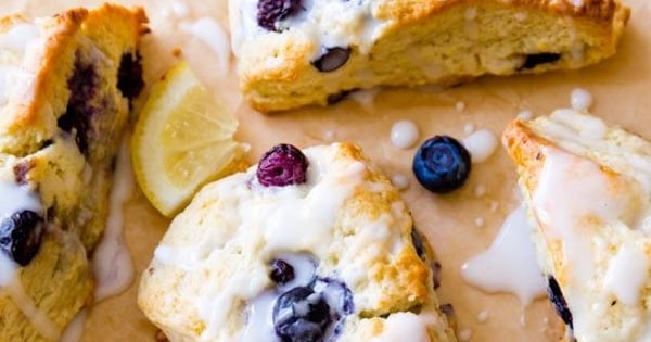 Glazed Lemon Blueberry Scones