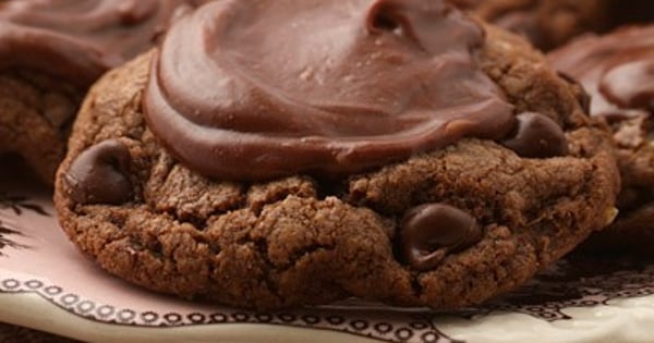 Frosted Double Chocolate Cookies