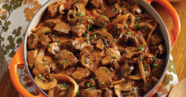 Beef Stroganoff in rosé sauce