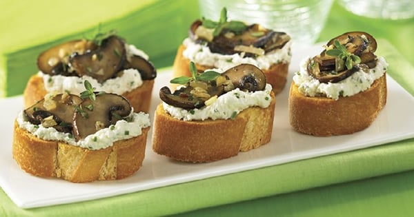 Portobello Mushroom and Goat Cheese Crostini