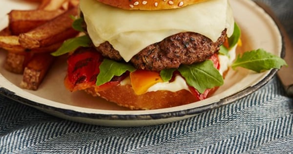 Beef and Asiago Cheese Burger