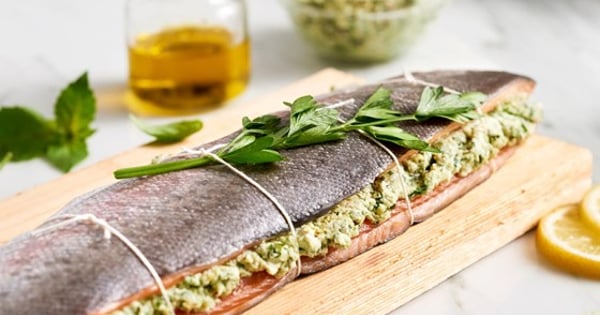 Ricotta Cheese and Pesto-Stuffed Trout