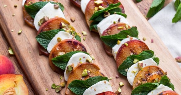 Bocconcini and Grilled Peach Caprese