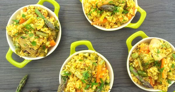 Spring Vegan Vegetable Paella